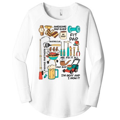 Awesome Dad Ever Fishing Partners Women's Perfect Tri Tunic Long Sleeve Shirt