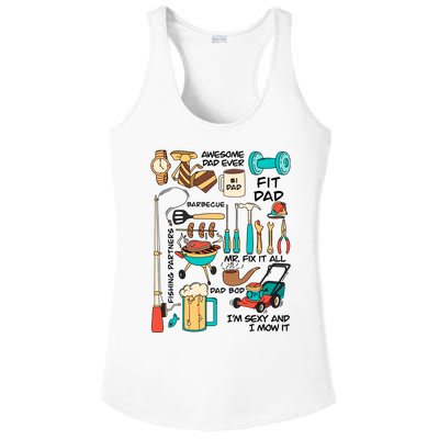 Awesome Dad Ever Fishing Partners Ladies PosiCharge Competitor Racerback Tank