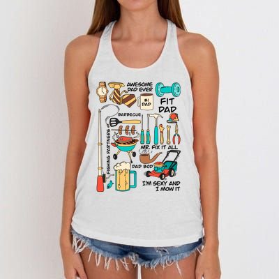 Awesome Dad Ever Fishing Partners Women's Knotted Racerback Tank