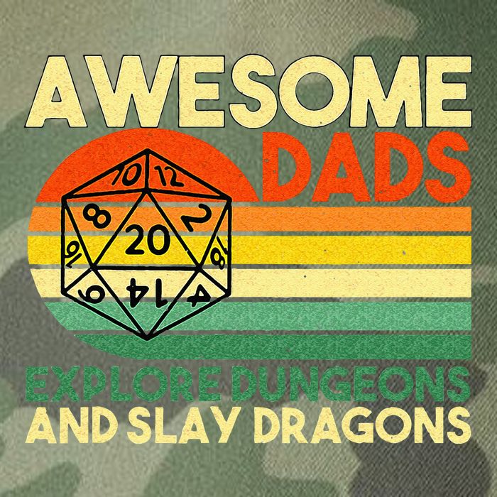 Awesome Dads Explore Dungeons DM RPG Dice Dragon Legacy Tie Dye Trucker Hat