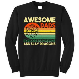 Awesome Dads Explore Dungeons DM RPG Dice Dragon Sweatshirt