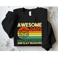 Awesome Dads Explore Dungeons DM RPG Dice Dragon Sweatshirt