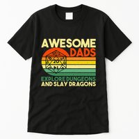 Awesome Dads Explore Dungeons DM RPG Dice Dragon Tall T-Shirt