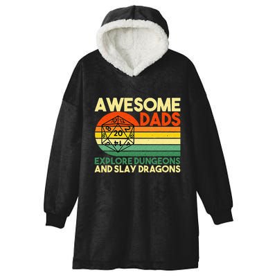Awesome Dads Explore Dungeons DM RPG Dice Dragon Hooded Wearable Blanket