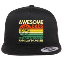 Awesome Dads Explore Dungeons DM RPG Dice Dragon Flatbill Hat
