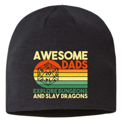 Awesome Dads Explore Dungeons DM RPG Dice Dragon Sustainable Beanie