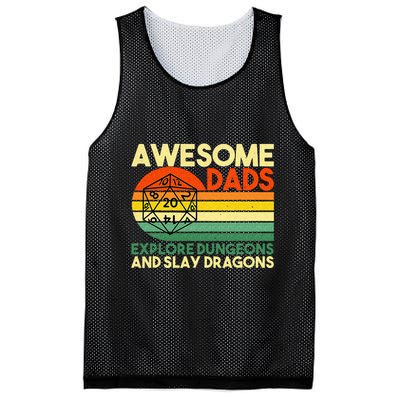 Awesome Dads Explore Dungeons DM RPG Dice Dragon Mesh Reversible Basketball Jersey Tank