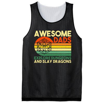 Awesome Dads Explore Dungeons DM RPG Dice Dragon Mesh Reversible Basketball Jersey Tank