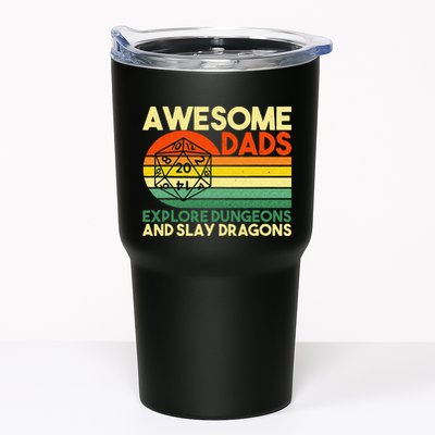 Awesome Dads Explore Dungeons DM RPG Dice Dragon Tumbler