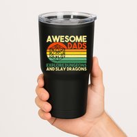 Awesome Dads Explore Dungeons DM RPG Dice Dragon Tumbler