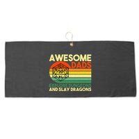 Awesome Dads Explore Dungeons DM RPG Dice Dragon Large Microfiber Waffle Golf Towel