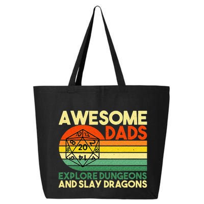 Awesome Dads Explore Dungeons DM RPG Dice Dragon 25L Jumbo Tote