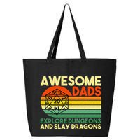 Awesome Dads Explore Dungeons DM RPG Dice Dragon 25L Jumbo Tote