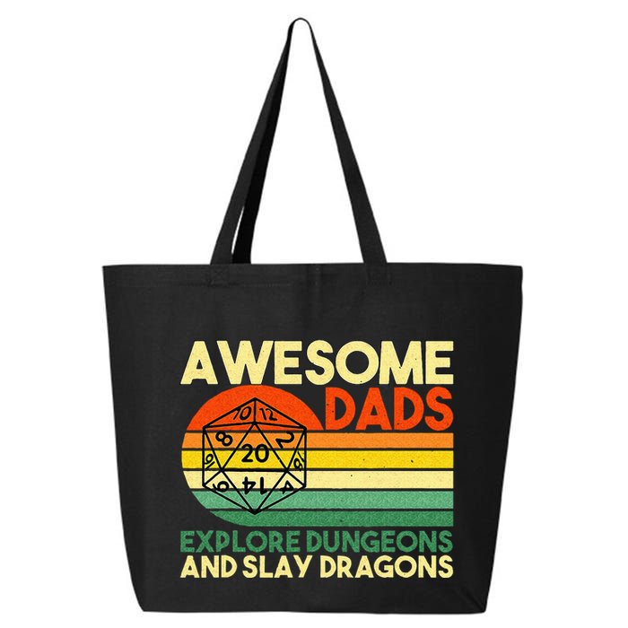 Awesome Dads Explore Dungeons DM RPG Dice Dragon 25L Jumbo Tote