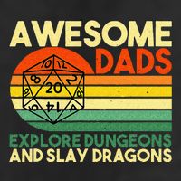 Awesome Dads Explore Dungeons DM RPG Dice Dragon 25L Jumbo Tote