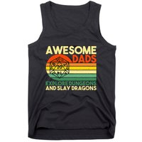 Awesome Dads Explore Dungeons DM RPG Dice Dragon Tank Top