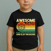 Awesome Dads Explore Dungeons DM RPG Dice Dragon Toddler T-Shirt