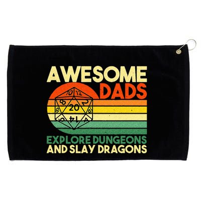 Awesome Dads Explore Dungeons DM RPG Dice Dragon Grommeted Golf Towel