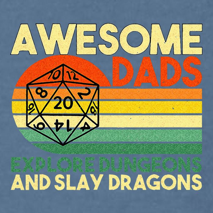 Awesome Dads Explore Dungeons DM RPG Dice Dragon Garment-Dyed Sweatshirt