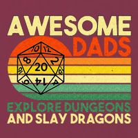 Awesome Dads Explore Dungeons DM RPG Dice Dragon 16oz Travel Tumbler