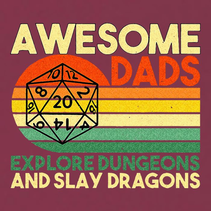 Awesome Dads Explore Dungeons DM RPG Dice Dragon 16oz Travel Tumbler