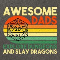 Awesome Dads Explore Dungeons DM RPG Dice Dragon Cotton Canvas Backpack