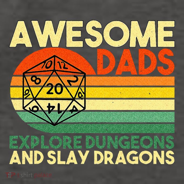 Awesome Dads Explore Dungeons DM RPG Dice Dragon Vector Backpack