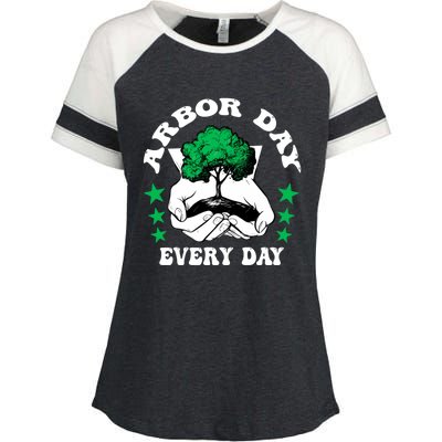 Arbor Day Everyday National Environtal Awareness Tree Gift Enza Ladies Jersey Colorblock Tee