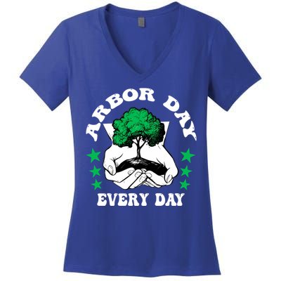 Arbor Day Everyday National Environtal Awareness Tree Gift Women's V-Neck T-Shirt