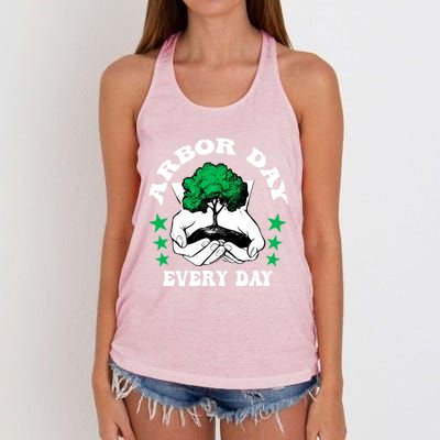 Arbor Day Everyday National Environtal Awareness Tree Gift Women's Knotted Racerback Tank