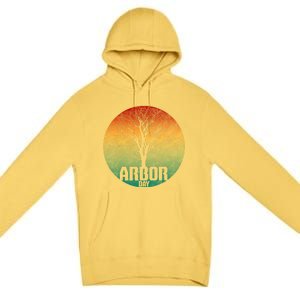 Arbor Day Earth Day Plant Trees Retro Nature Climate Earth Gift Premium Pullover Hoodie