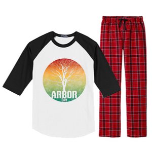 Arbor Day Earth Day Plant Trees Retro Nature Climate Earth Gift Raglan Sleeve Pajama Set