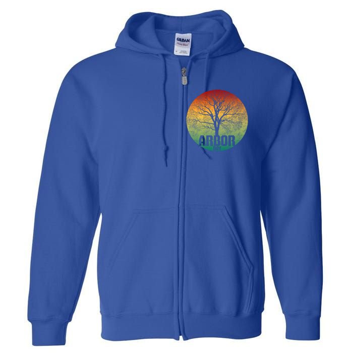 Arbor Day Earth Day Plant Trees Retro Nature Climate Earth Gift Full Zip Hoodie