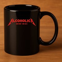 Alcoholica Drink 'Em All 11oz C Handle Ceramic Mug