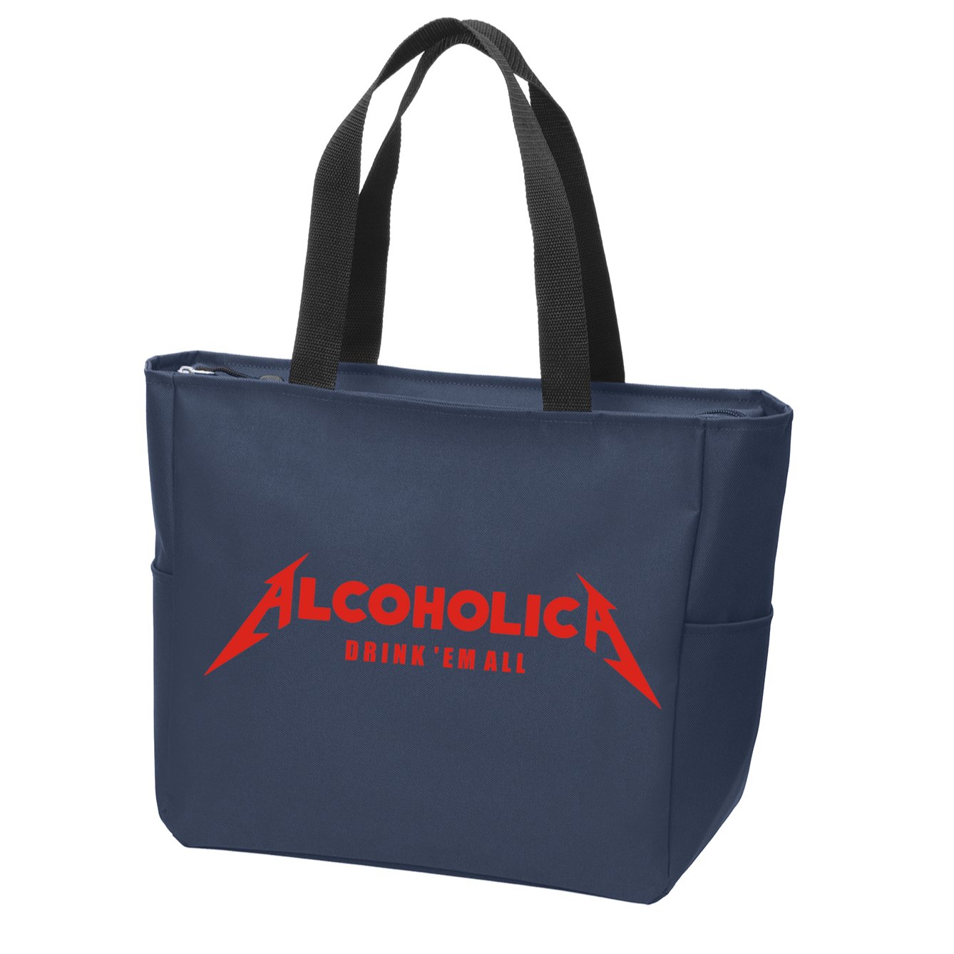 Alcoholica Drink 'Em All Zip Tote Bag