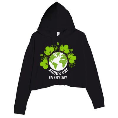 Arbor Day Everyday Earth Planet Anniversary Crop Fleece Hoodie