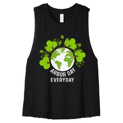 Arbor Day Everyday Earth Planet Anniversary Women's Racerback Cropped Tank