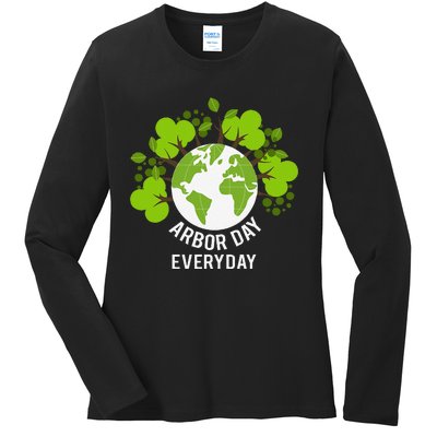 Arbor Day Everyday Earth Planet Anniversary Ladies Long Sleeve Shirt