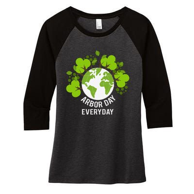 Arbor Day Everyday Earth Planet Anniversary Women's Tri-Blend 3/4-Sleeve Raglan Shirt