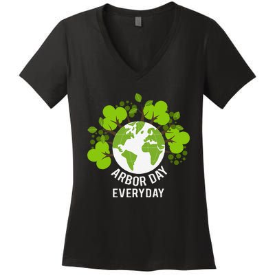 Arbor Day Everyday Earth Planet Anniversary Women's V-Neck T-Shirt