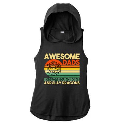 Awesome Dads Explore Dungeons Dm Rpg Dice Dragon Ladies PosiCharge Tri-Blend Wicking Draft Hoodie Tank