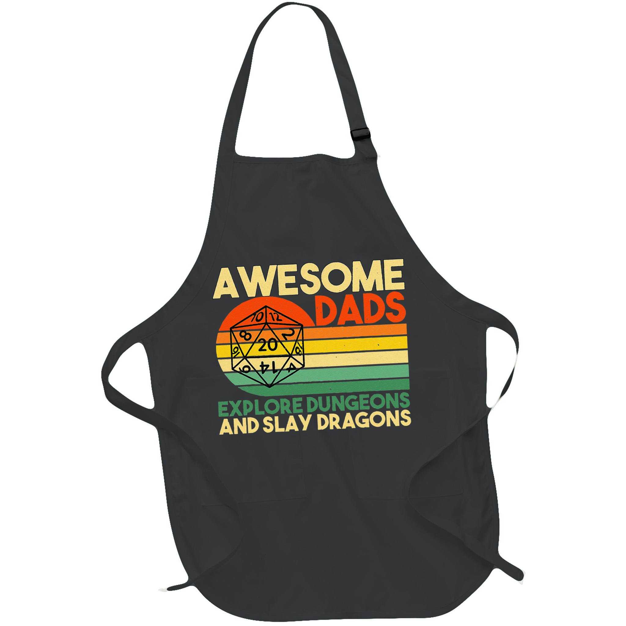 Awesome Dads Explore Dungeons Dm Rpg Dice Dragon Apron