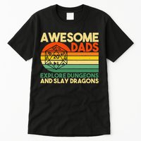 Awesome Dads Explore Dungeons Dm Rpg Dice Dragon Tall T-Shirt