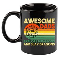 Awesome Dads Explore Dungeons Dm Rpg Dice Dragon 11oz C Handle Ceramic Mug