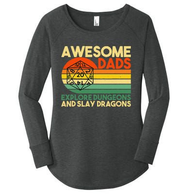 Awesome Dads Explore Dungeons Dm Rpg Dice Dragon Women's Perfect Tri Tunic Long Sleeve Shirt