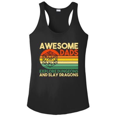 Awesome Dads Explore Dungeons Dm Rpg Dice Dragon Ladies PosiCharge Competitor Racerback Tank