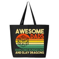 Awesome Dads Explore Dungeons Dm Rpg Dice Dragon 25L Jumbo Tote