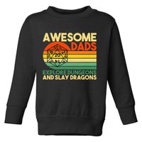 Awesome Dads Explore Dungeons Dm Rpg Dice Dragon Toddler Sweatshirt