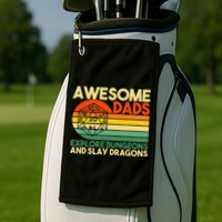 Awesome Dads Explore Dungeons Dm Rpg Dice Dragon Golf Towel