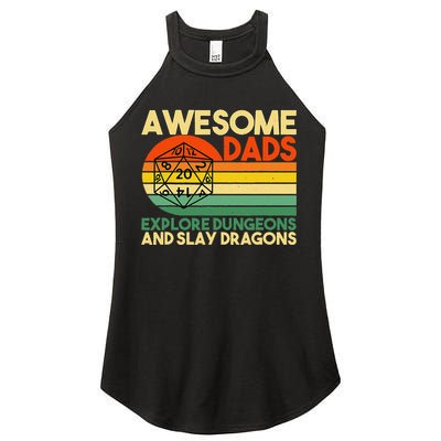 Awesome Dads Explore Dungeons Dm Rpg Dice Dragon Women's Perfect Tri Rocker Tank